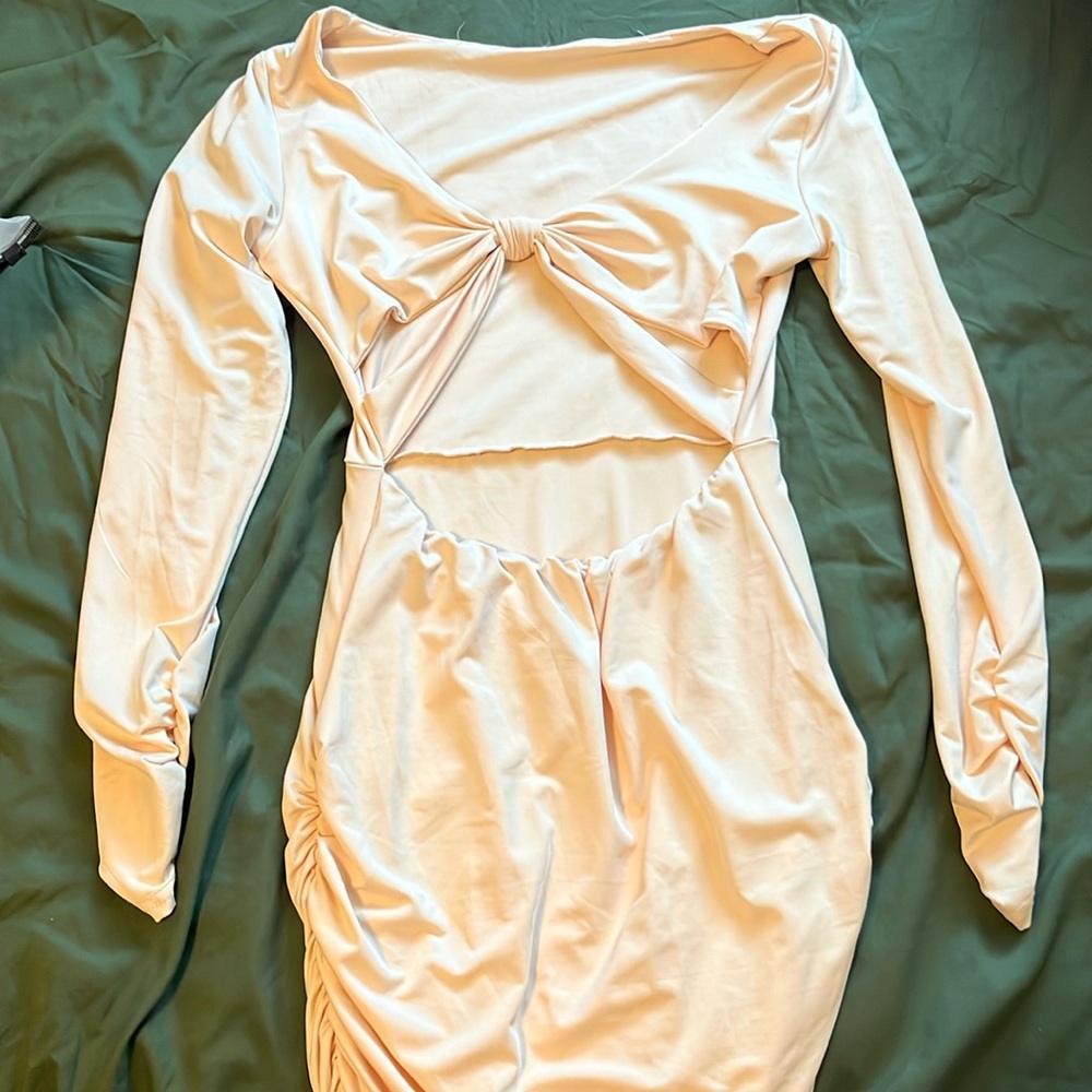 Cream cut out dress
